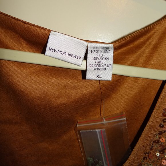 Newport News Sequin Copper/ Brown Flowy Camisole - Picture 2 of 4